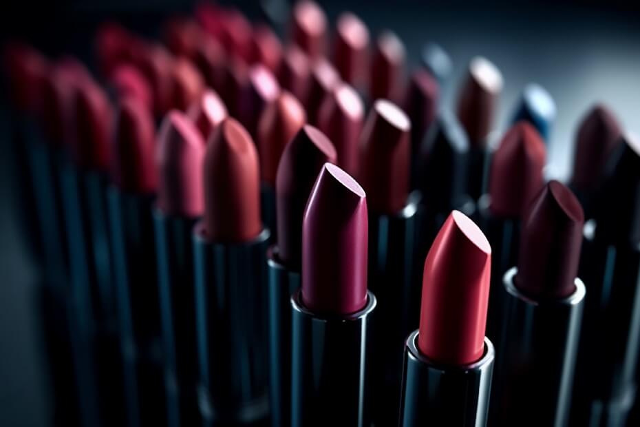 Conjunto de labiales rojos de Mac y Chanel en un fondo sombreado
