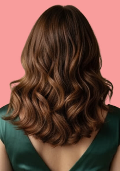 irl facing away from the camara with a hairstyle for a social event in Houston, available for home service