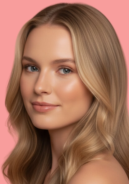Girl posing front-facing with makeup for a social event in Chicago