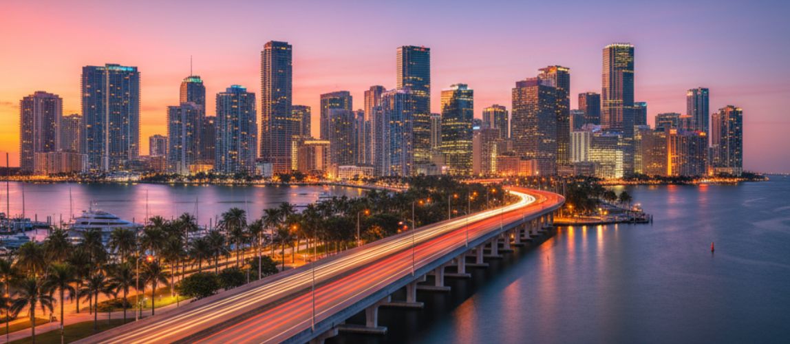 Image of Miami where Foriu offers at home hair and makeup services