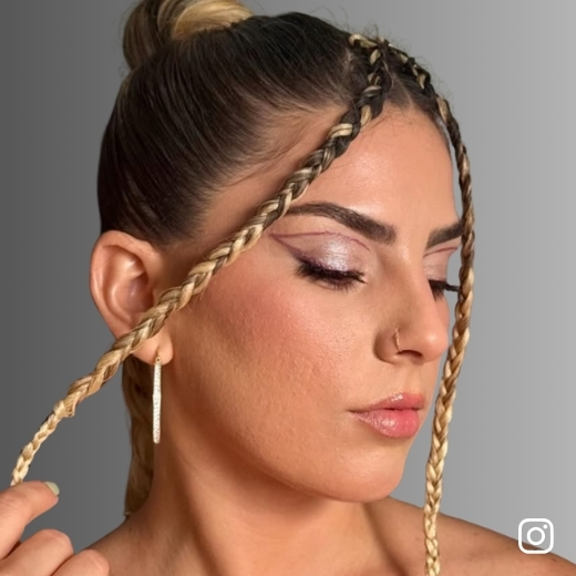 Girl posing front-facing with makeup and hairfor a social event in Chicago, available for home service